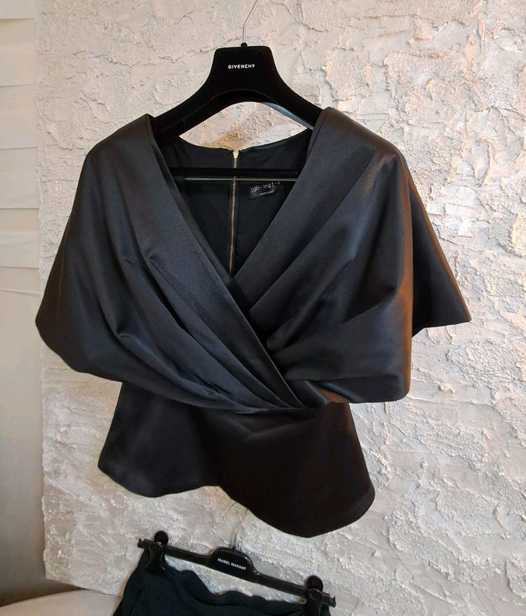 (55) 우아한 새틴셔링 블라우스 이미지