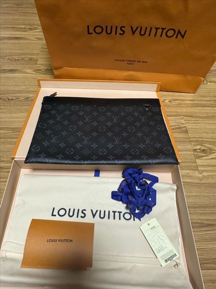 루이비통 클러치백 디스커버리 포쉐트 GM 모노그램 이클립스 클러치--6