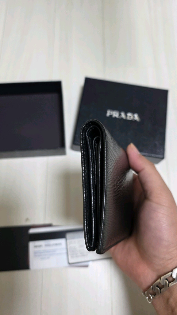 프라다 비텔로 블랙 반지갑--3