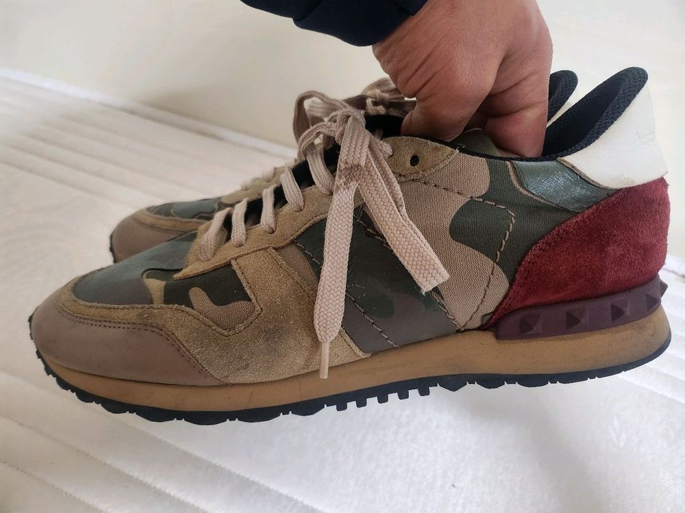 발렌티노 카모 밀리터리 스니커즈--1