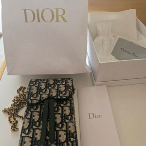 디올 오블리크 자카드 버티컬 새들 파우치