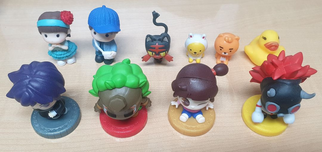 미니 피규어들 일괄 (신비 아파트 피규어 4개 외)--1