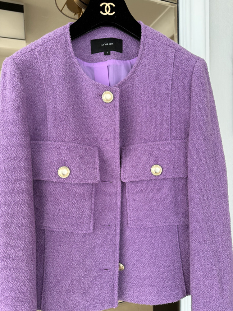 기은세 퍼플 트위드자켓 온앤온--1
