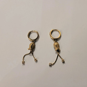 여성)14k 장미 펜던트 귀걸이