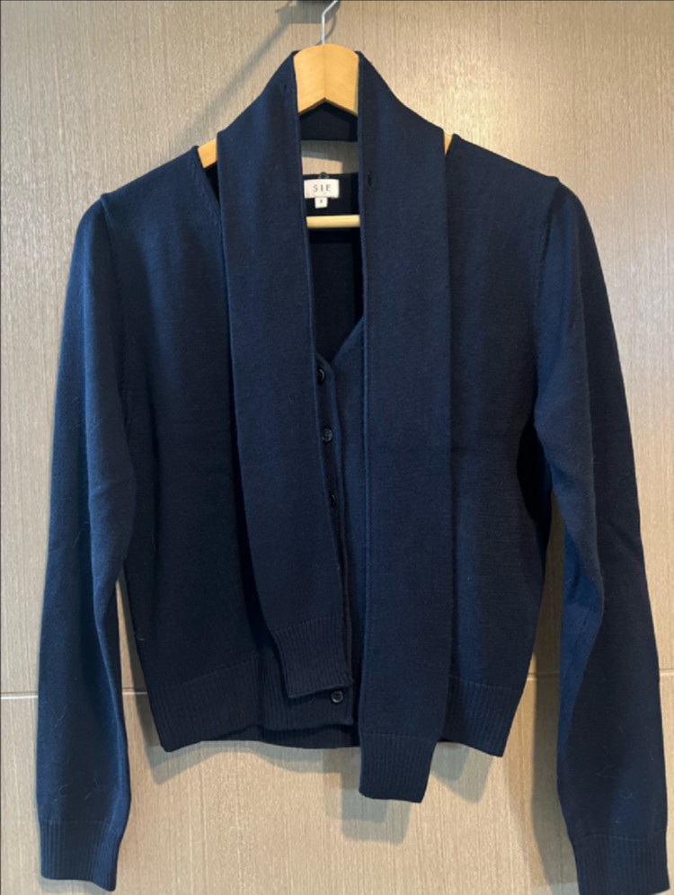 시에 베르 스카프 가디건 네이비 m 새상품--1