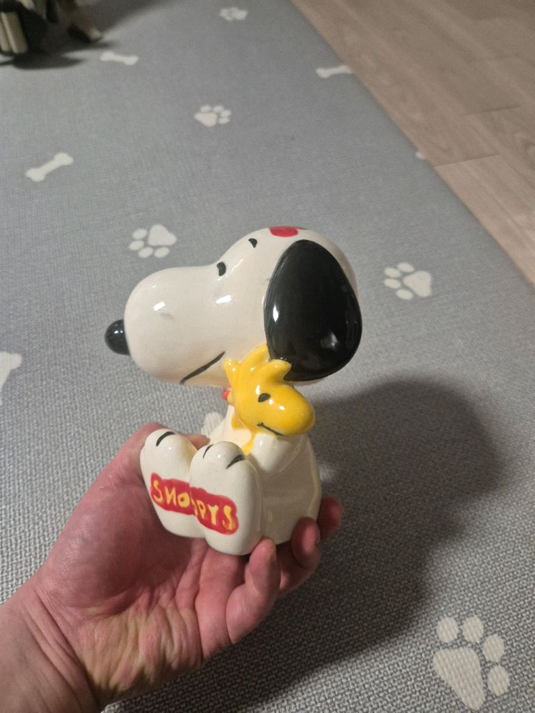 빈티지 스누피 도자기 저금통--1