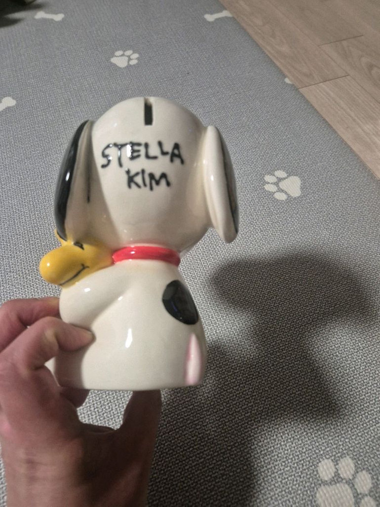 빈티지 스누피 도자기 저금통--2