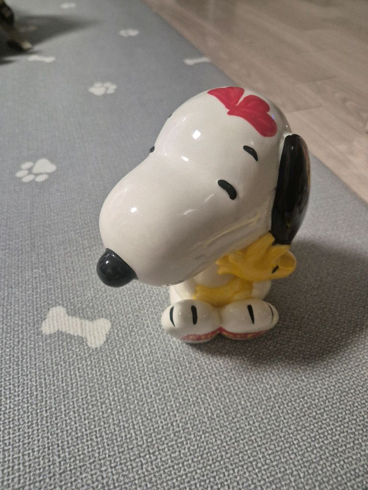빈티지 스누피 도자기 저금통--4