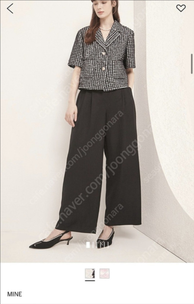 MINE 트위드 반팔 자켓 55사이즈--2