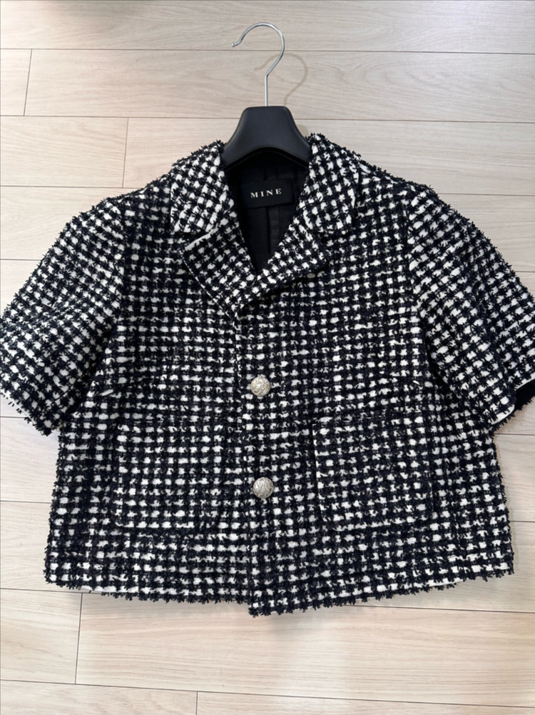 MINE 트위드 반팔 자켓 55사이즈--3