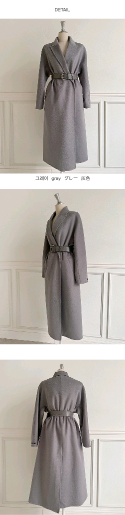 줄로그 지블링 핸드메이드 코트 프리사이즈 그레이--2