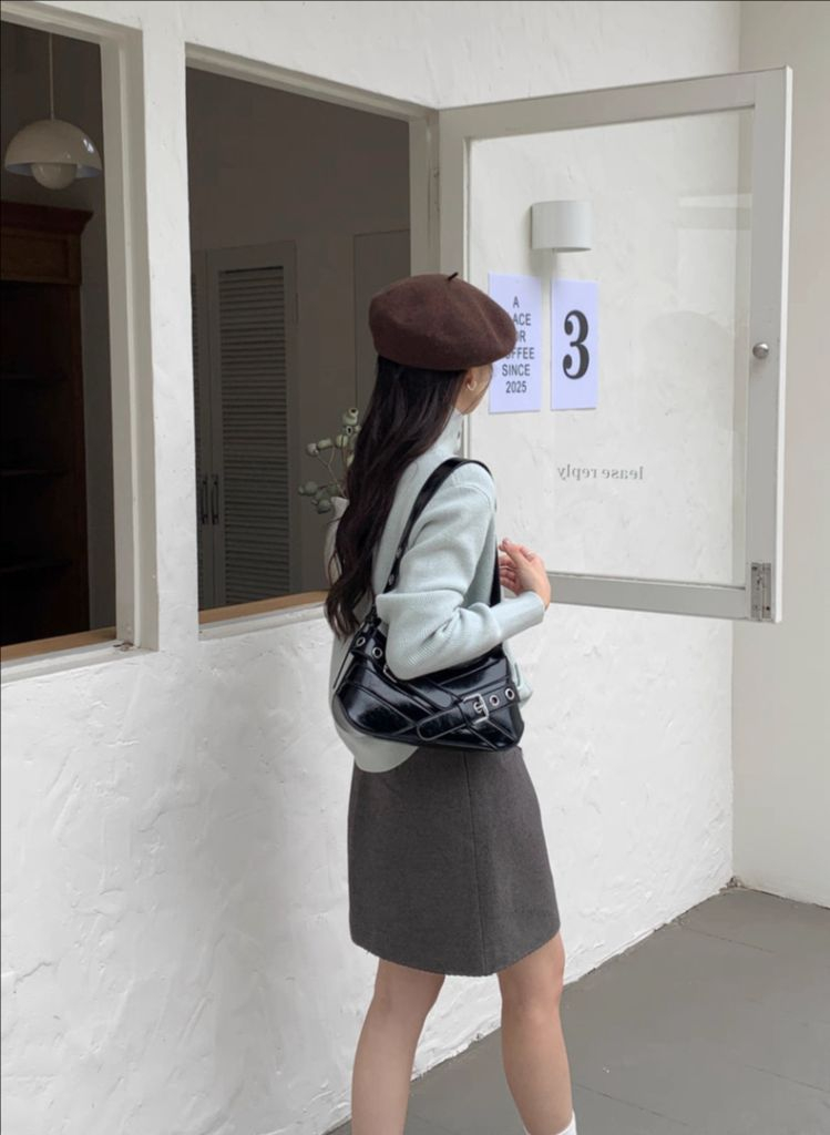 벨트 반달 숄더백--4