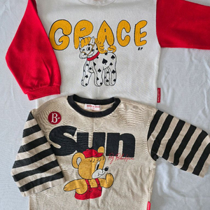 베베드피노 상의 100사이즈 2벌 일괄 유아옷 남아옷 여아옷