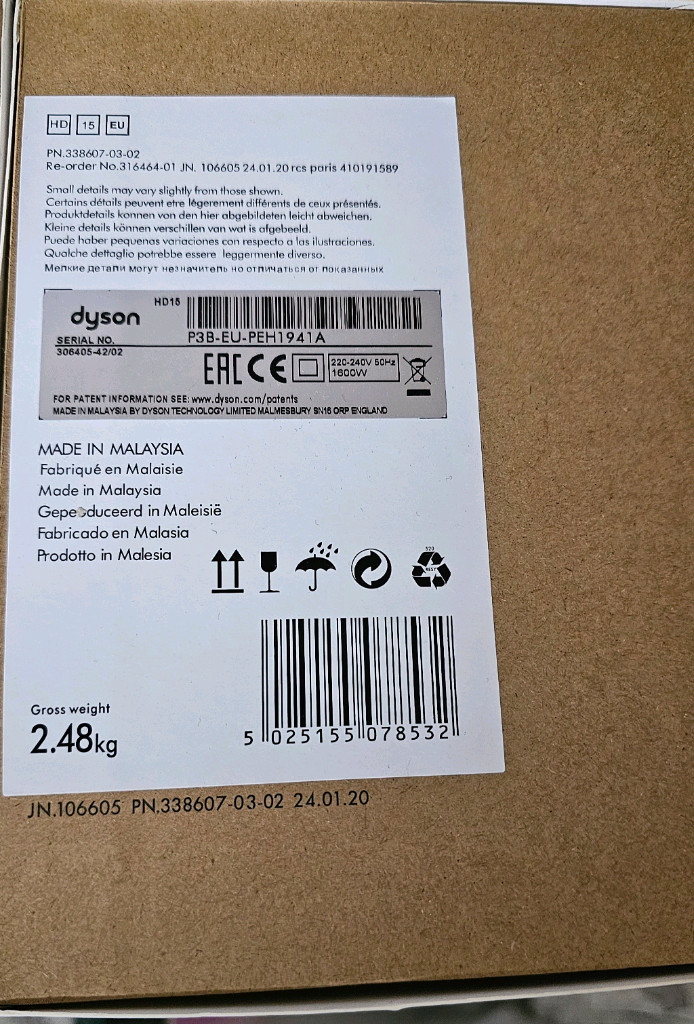 초특가 다이슨 슈퍼소닉 헤어드라이어 HD15 개봉 새상품--5