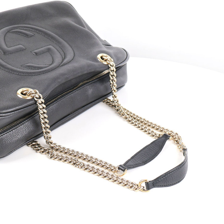 [중고명품다올] 구찌 소호 테슬 체인 숄더백 블랙 353126--7