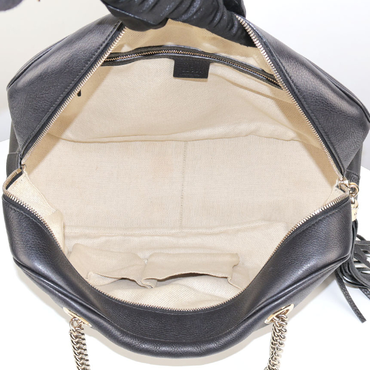 [중고명품다올] 구찌 소호 테슬 체인 숄더백 블랙 353126--8