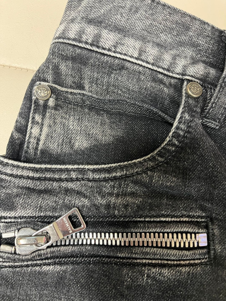 발망 BALMAIN 슬림핏 바이커 흑청 데님 31사이즈 이미지