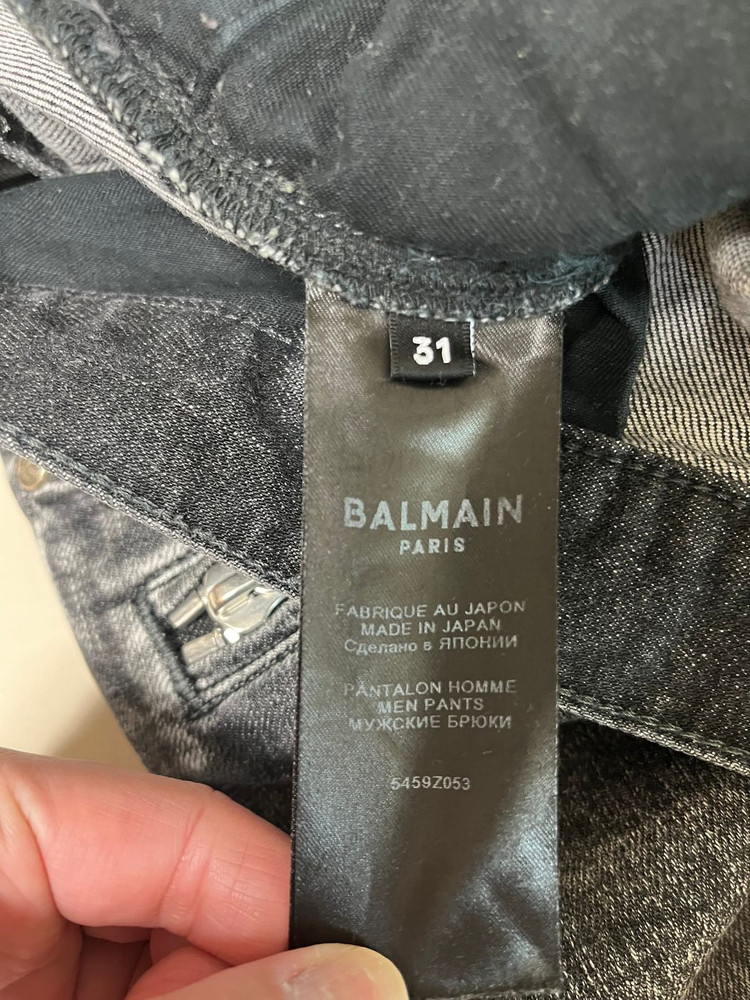발망 BALMAIN 슬림핏 바이커 흑청 데님 31사이즈 이미지
