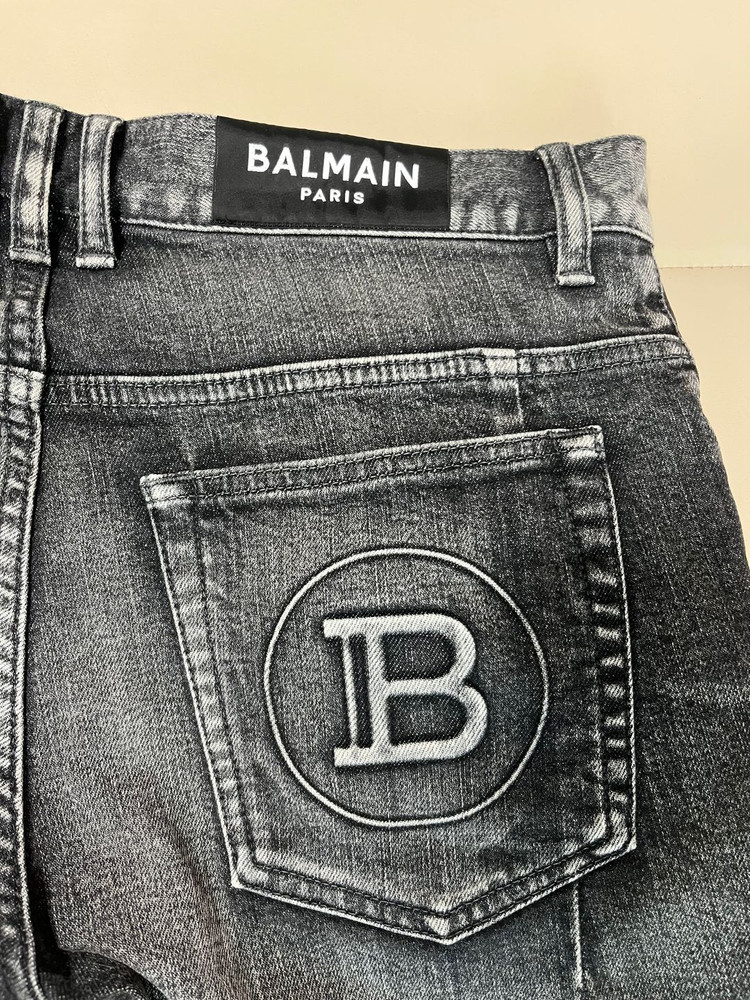 발망 BALMAIN 슬림핏 바이커 흑청 데님 31사이즈 이미지