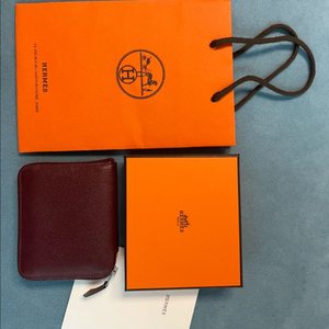에르메스 실크인 반지갑 루즈아쉬