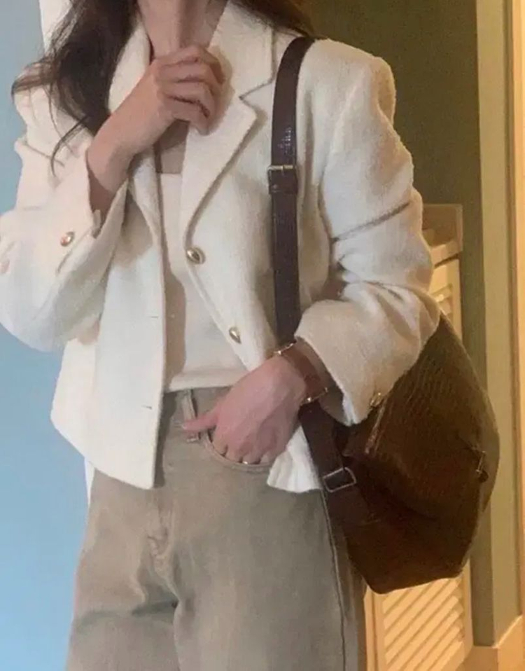 오브제 부클 울 트위드 자켓--4