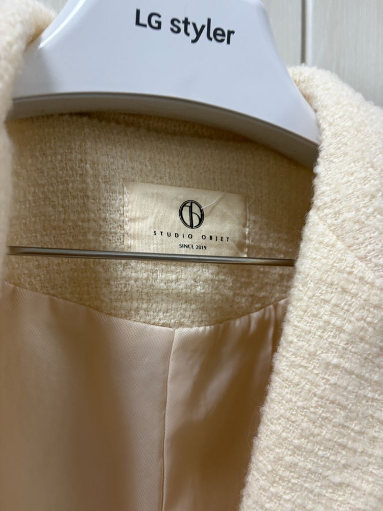 오브제 부클 울 트위드 자켓--6