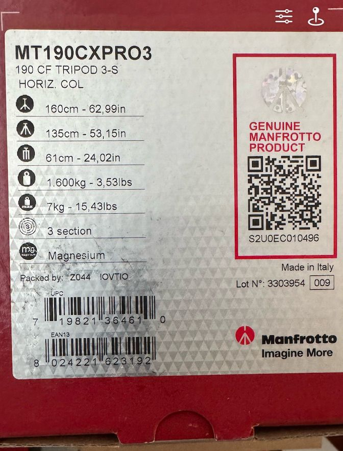마킨스Q20i블랙, 맨프로토MT190CXPRO3카본삼각대, MVH500AH비디오헤드 이미지