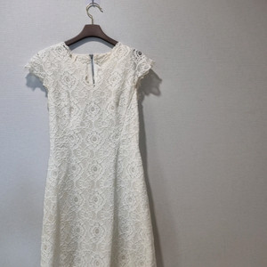 한섬TIME 타임 레이스 원피스 55 화이트 하객룩