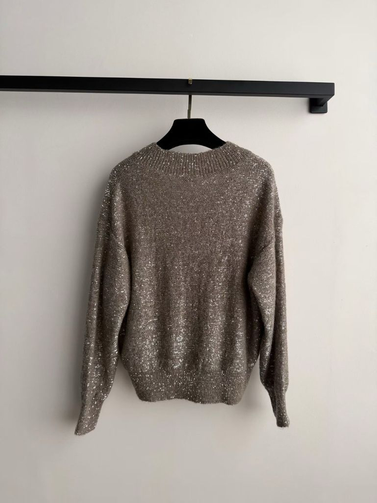 브루넬로 쿠치넬리 스팽글 니트 셋업--3