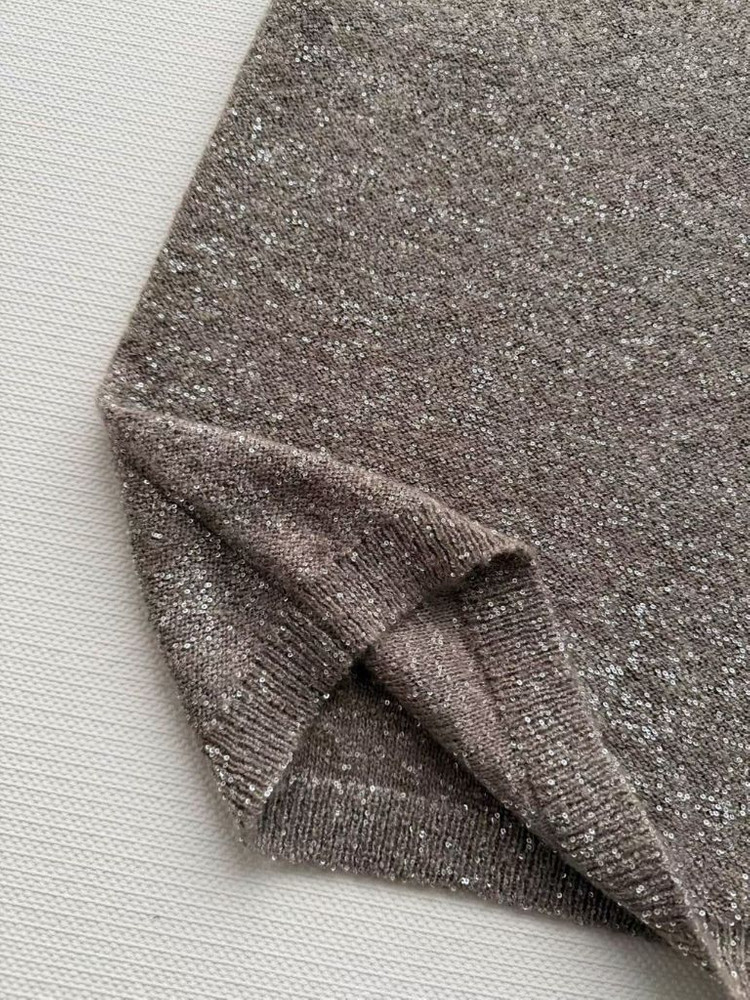 브루넬로 쿠치넬리 스팽글 니트 셋업--5