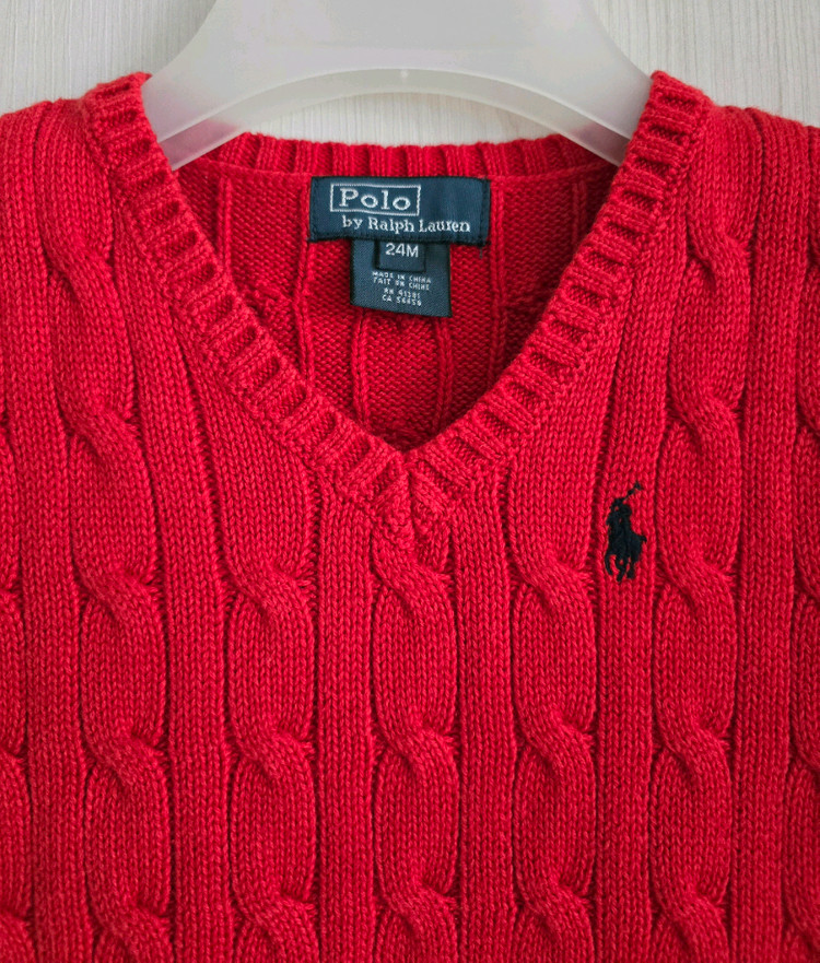 폴로 랄프로렌키즈 케이블 니트 스웨터 조끼 24M--2