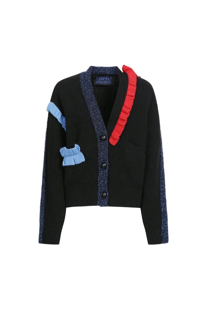 럭키슈에뜨 프릴니트가디건--1