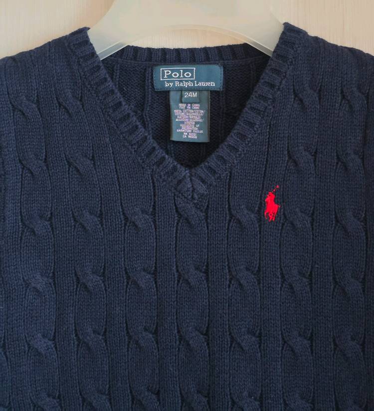 폴로 랄프로렌키즈 케이블 니트 스웨터 조끼 24M--2