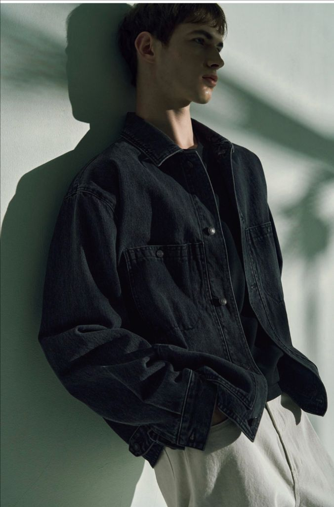 타임옴므 블랙 데님 자켓--5