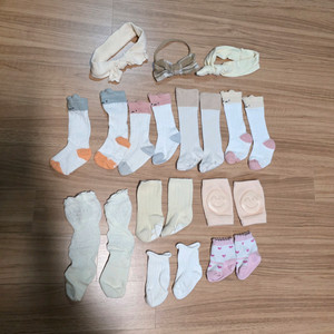 아기 유아 양말 머리띠 무릎보호대 전부 다해서 7cm