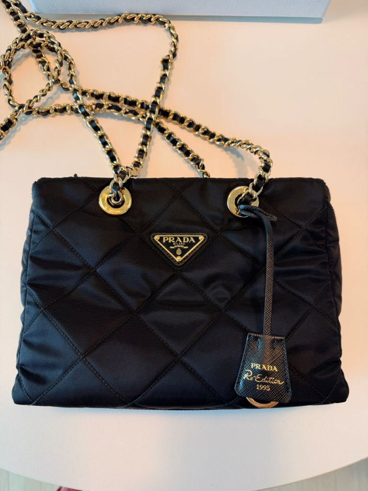 프라다 리나일론 패딩 숄더백--1