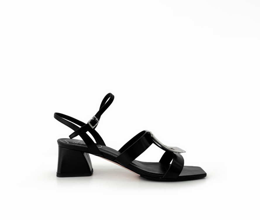 [36.5] 로저비비에 여성 비키비브 미들힐 샌들 블랙 이미지