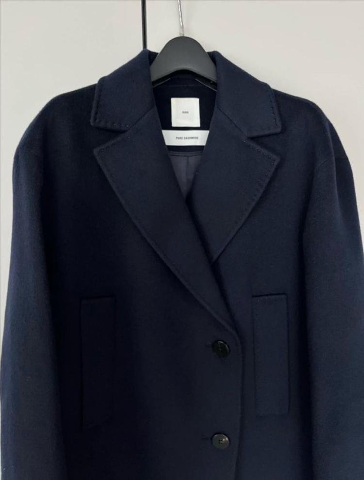 구호 캐시미어 100% 스티치 코트 네이비(0/55)--3