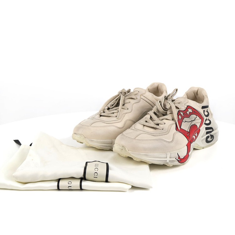 [중고명품다올] 구찌 라이톤 더티 입술 스니커즈 552093 8사이즈--1