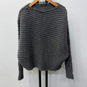 정품) TIME 타임 한섬 루즈핏 어깨 지퍼 니트 집업 90F 이미지