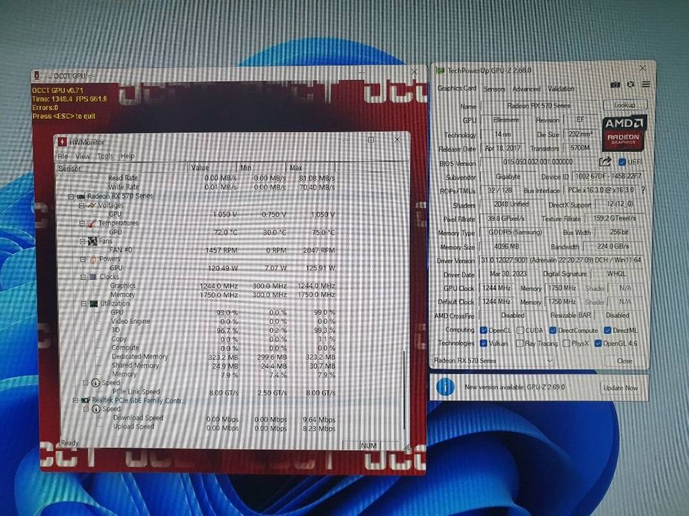 기가바이트 RX 570 4GB 그래픽카드 이미지
