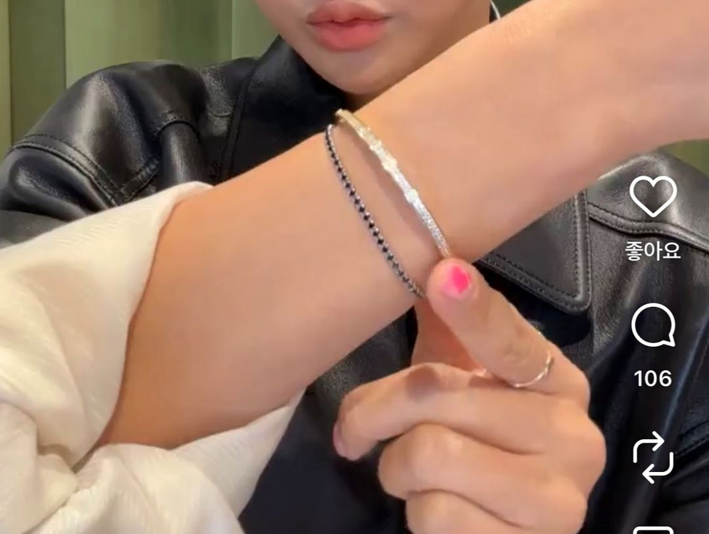 마이미 캘리포니아 블랙 테니스 팔찌 (거의새것)--1