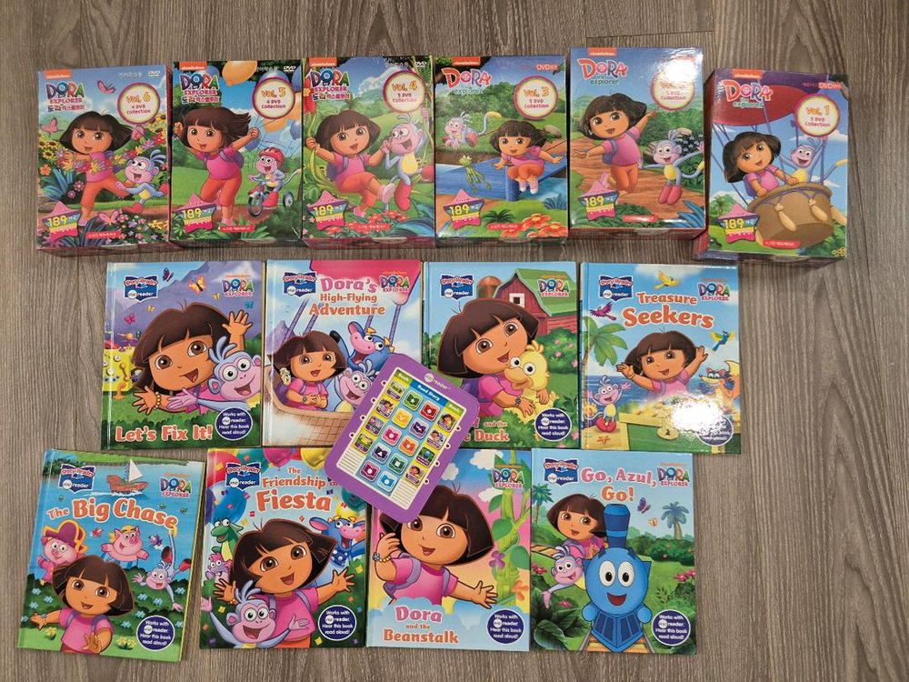새상품 도라 익스플로러 1~6집, DVD일괄, 스토리 리더 세트, 잠수네,엄마표 영어,하은맘 이미지