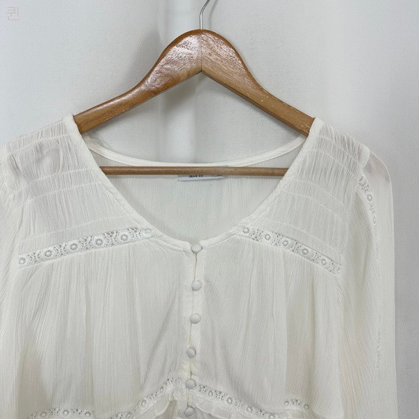 ARIZOZA 여자 화이트 하늘한 블라우스 티셔츠 S--1