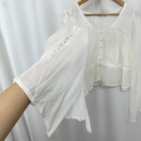 ARIZOZA 여자 화이트 하늘한 블라우스 티셔츠 S--3