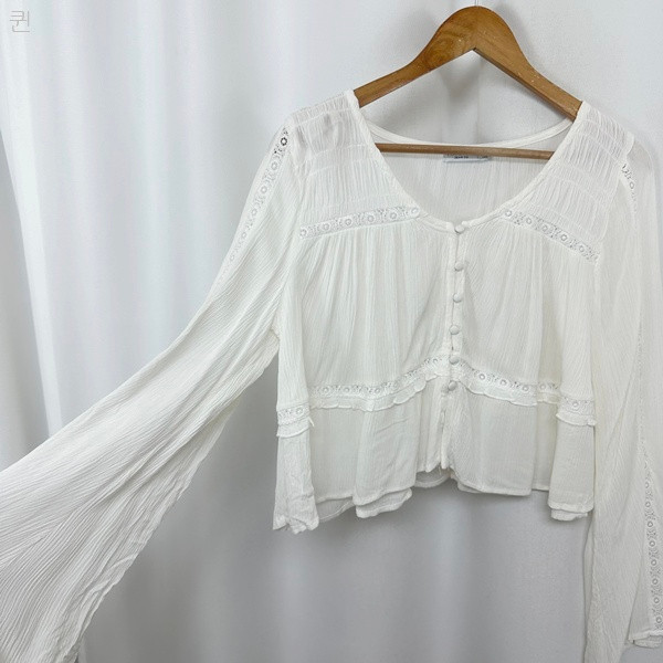 ARIZOZA 여자 화이트 하늘한 블라우스 티셔츠 S--2