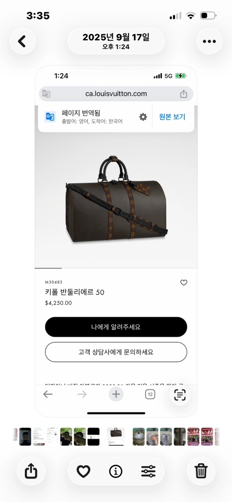 루이비통 50 보스턴백 이미지