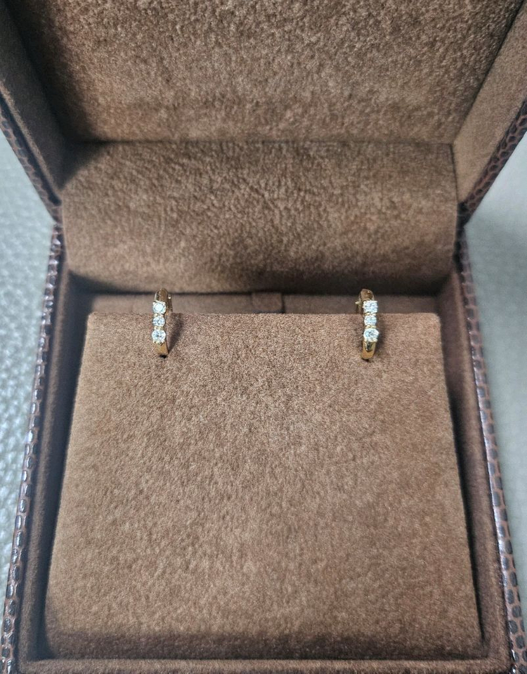 도노골드 14K 옐로골드 큐빅 링 귀걸이--3