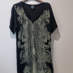 알렉산더 맥퀸 블랙 패턴 티셔츠