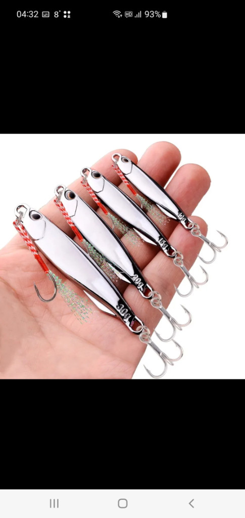 루어 낚시 미끼 금속 바다 민물 태클 지그 스푼 메탈 이미지